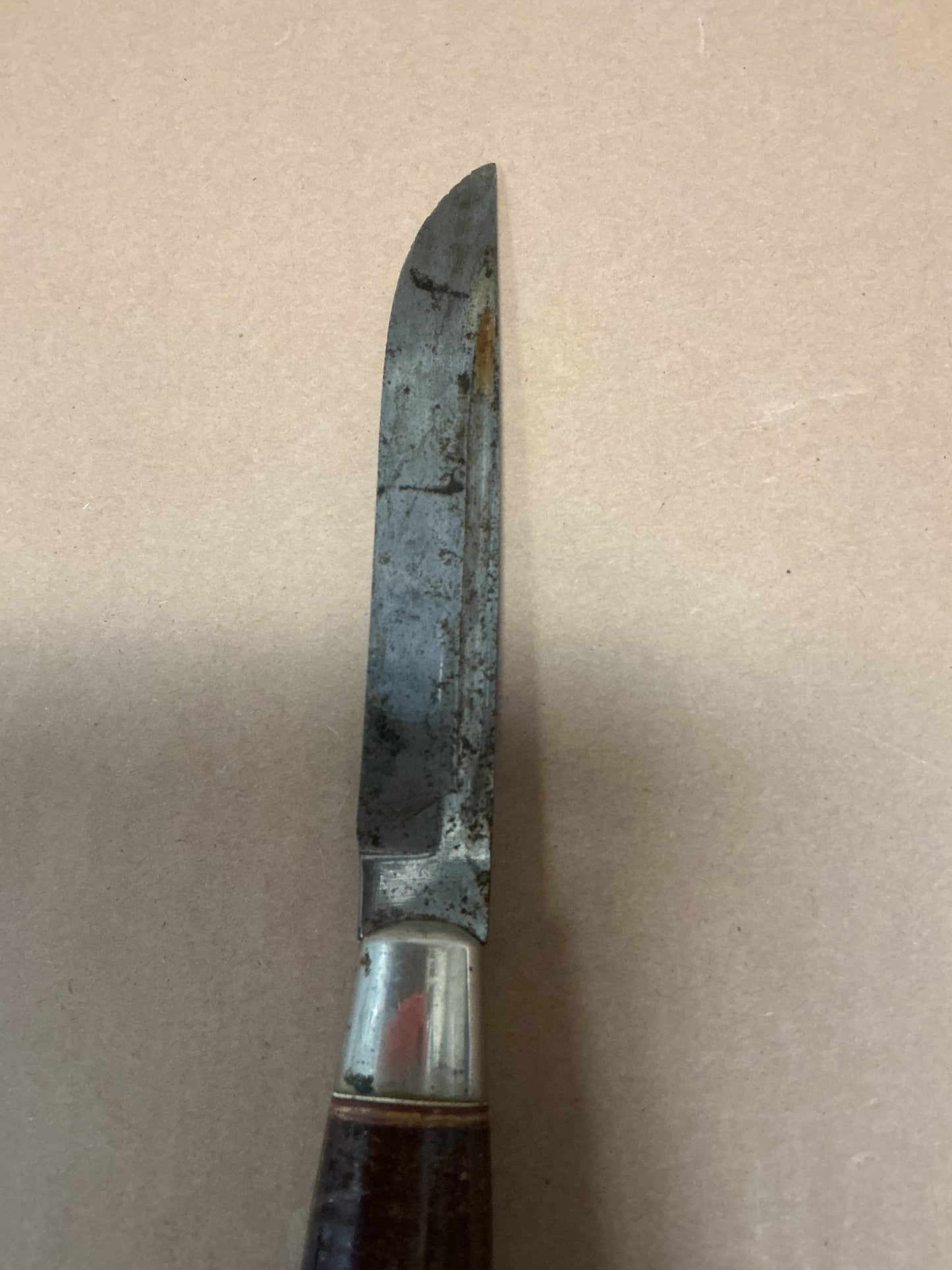 Pressed Leather Handle Hunting/Camp Knife