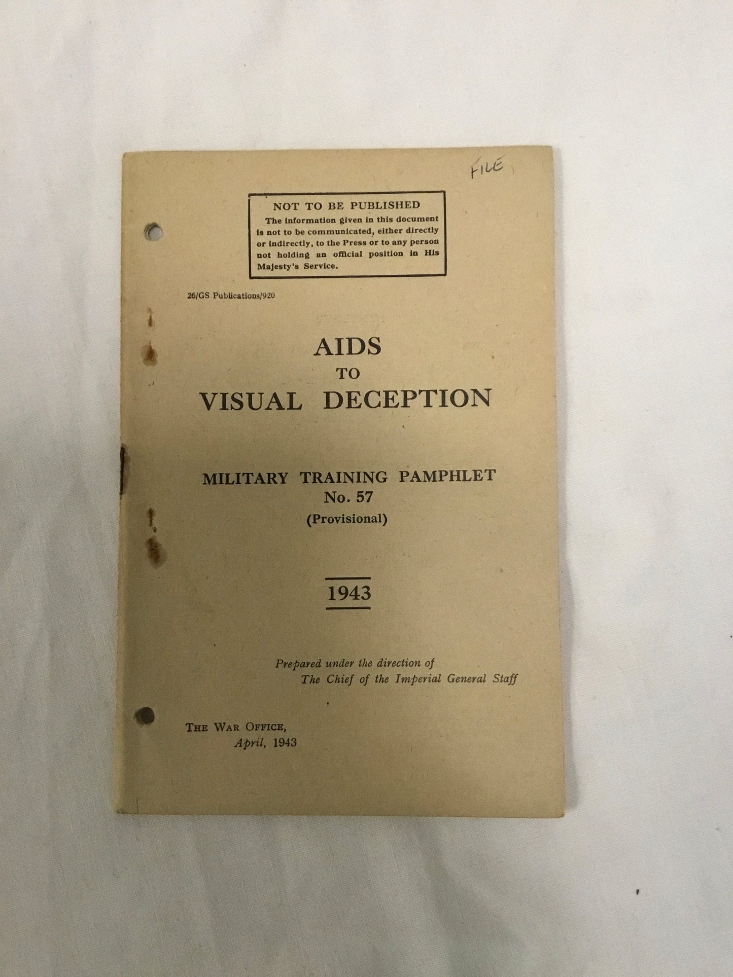 1943 Aids to visual deception, military training, pamphlet number 57,