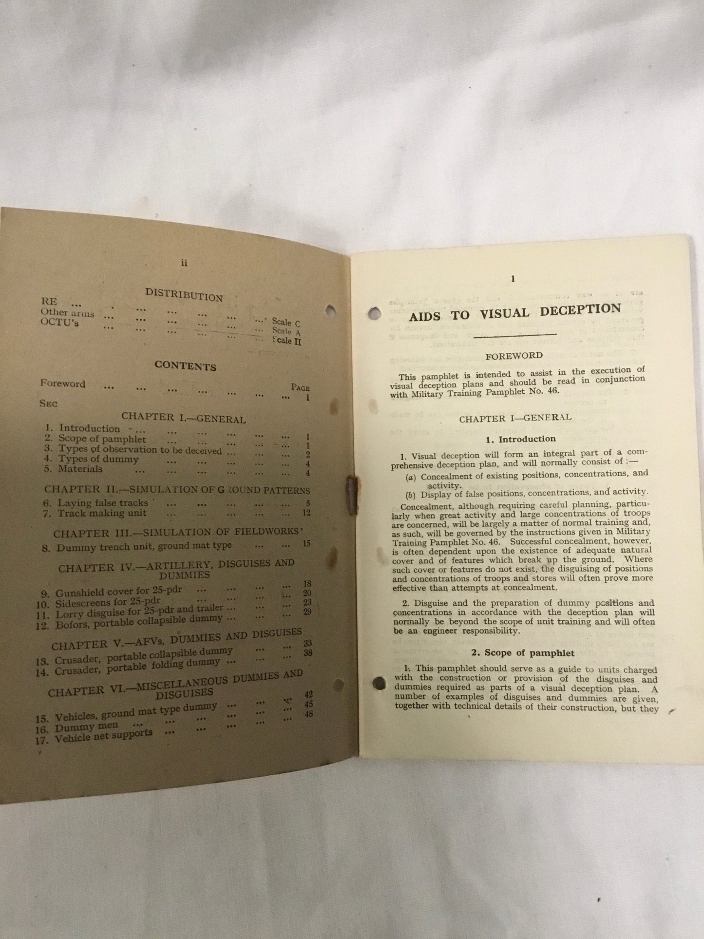 1943 Aids to visual deception, military training, pamphlet number 57,