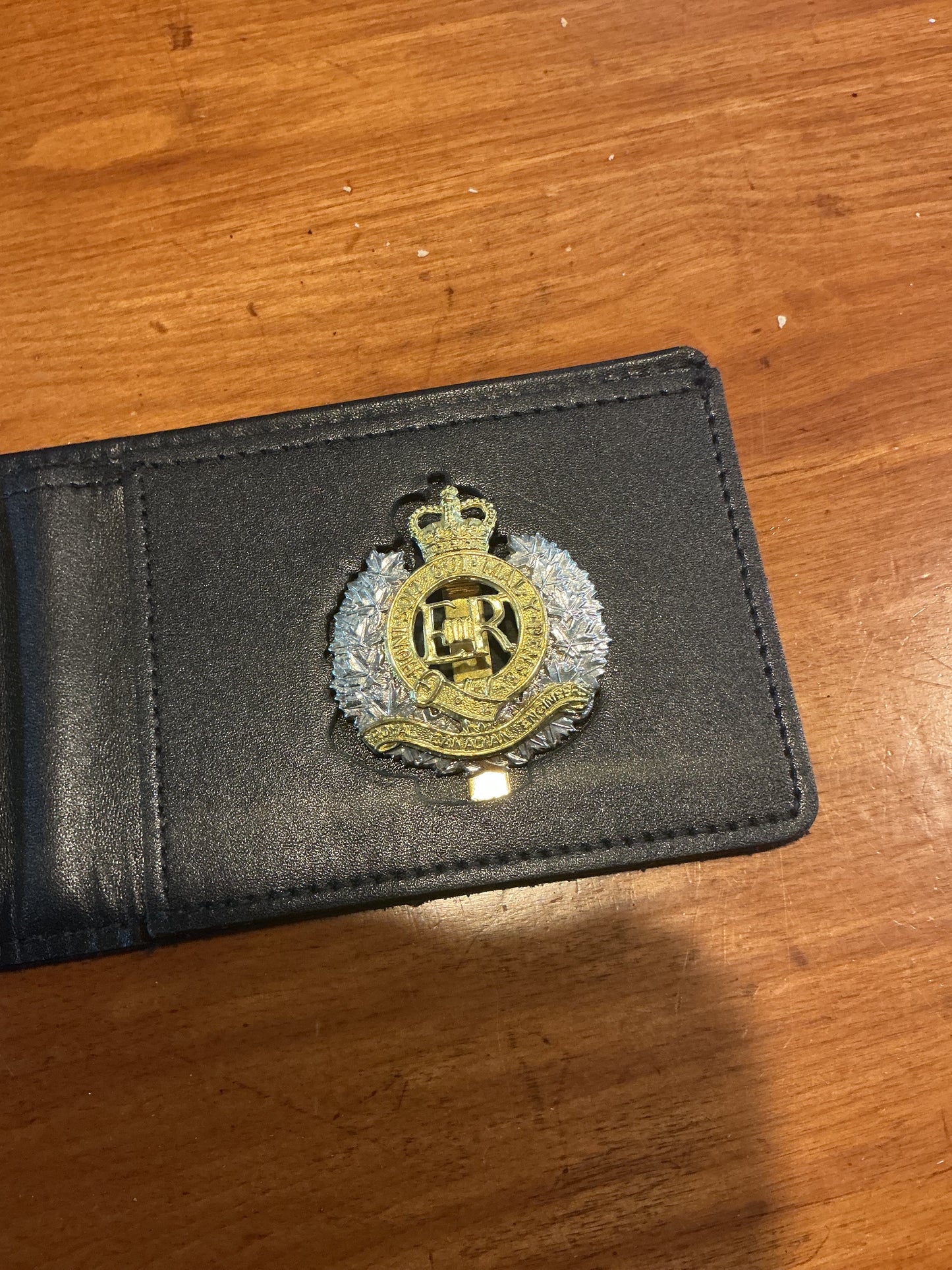 Royal Canadian engineers hat badge with ID Wallet
