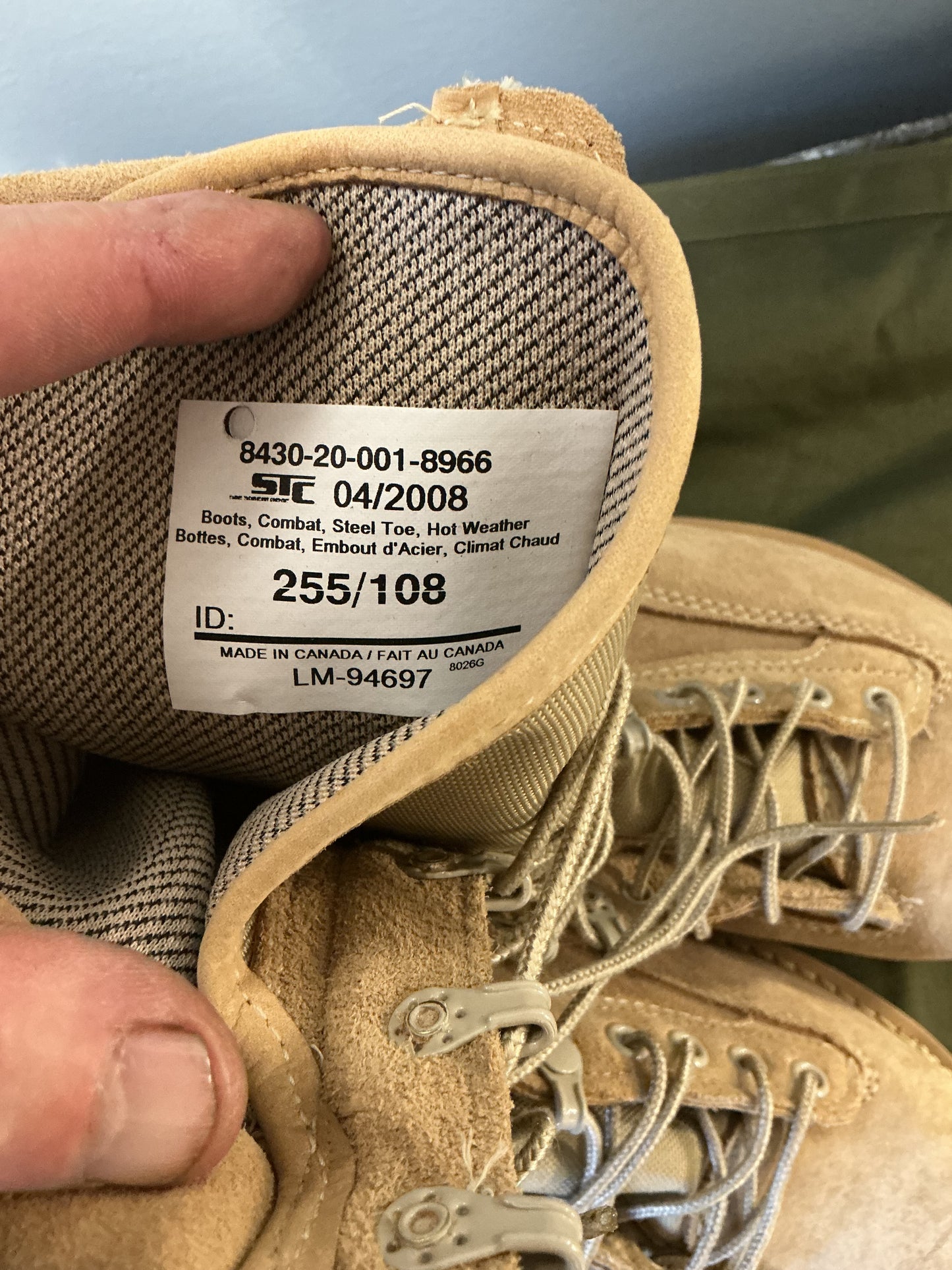 STC HOT WEATHER COMBAT BOOTS STEEL TOE 8.5
