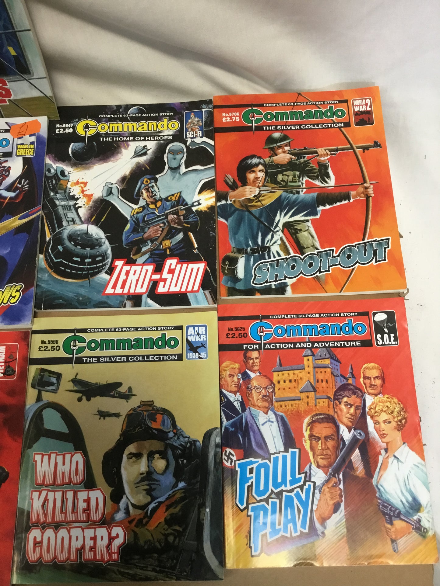 Lot of 9 British Commando War Story  Comics  A
