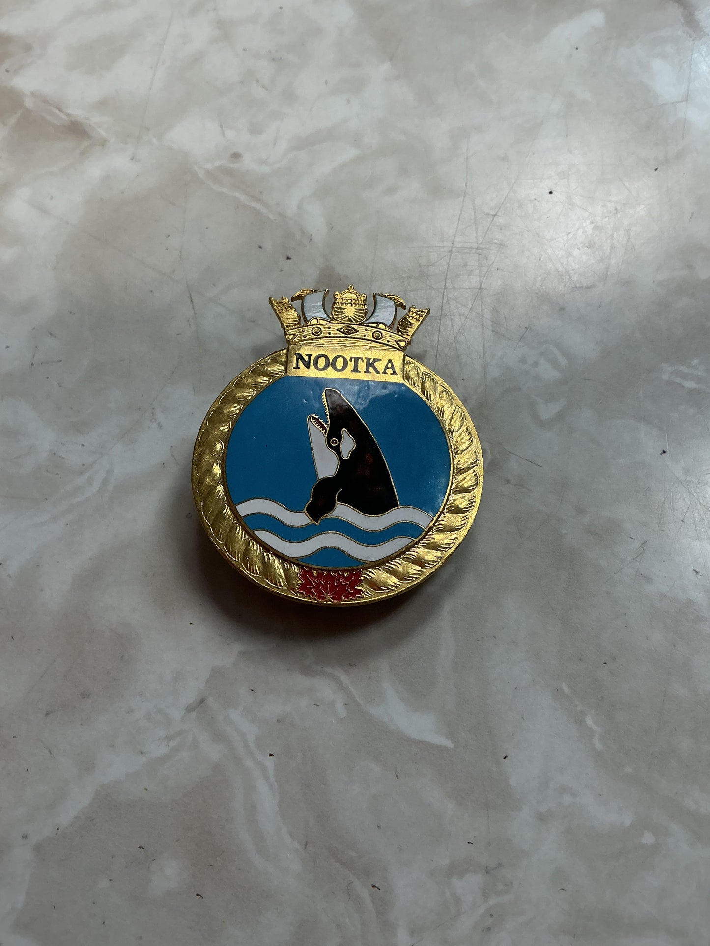 Royal Canadian Navy HMCS NOOTKA DESTROYER MEDAL BADGE .