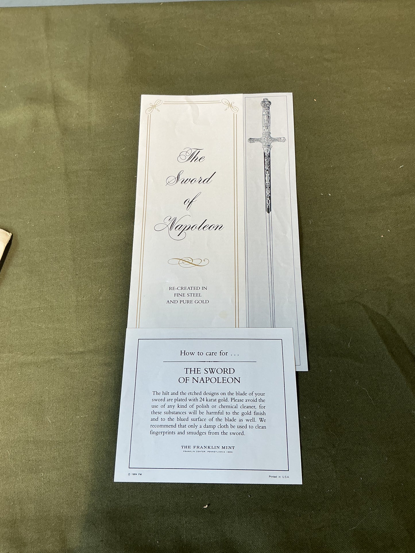 Replica Sword of Napoleon with Wall Stand