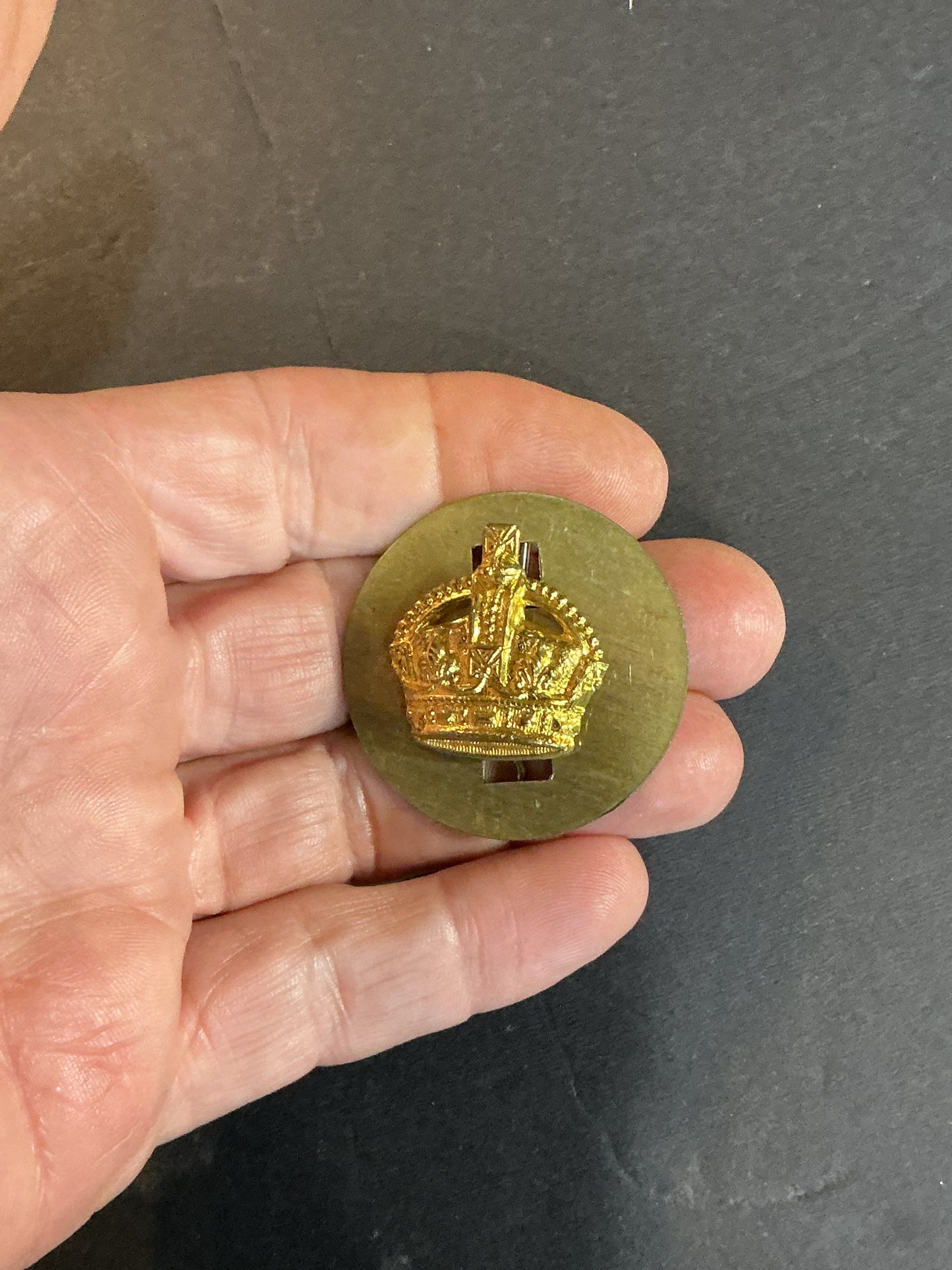 War Time Warrant Officer Class 2 King's Crown brass rank badge