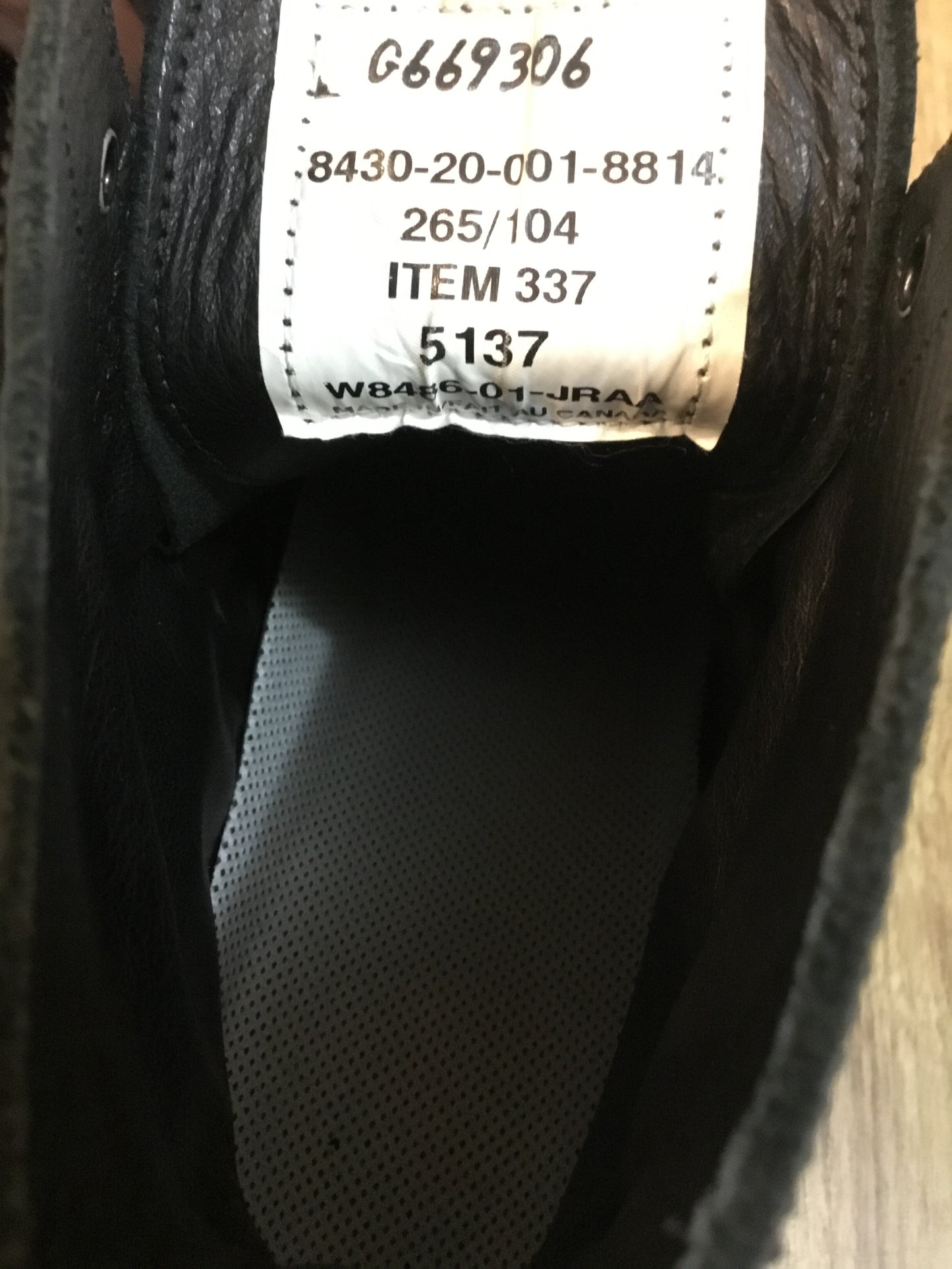 Canadian Military Ankle/ Dress Boots Steel Toe size 9.5 or 265/104