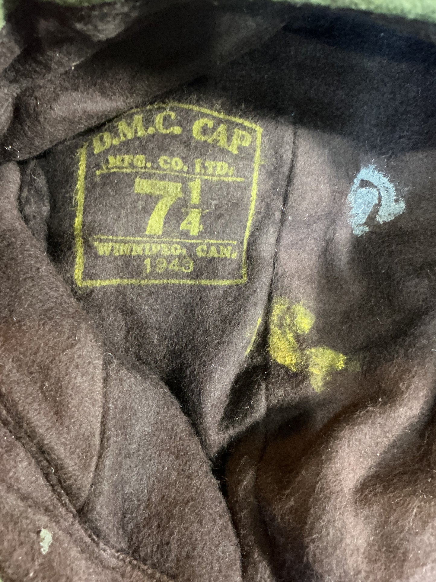 1943 Dated Winter Cap with Royal Canadian Engineers Badge