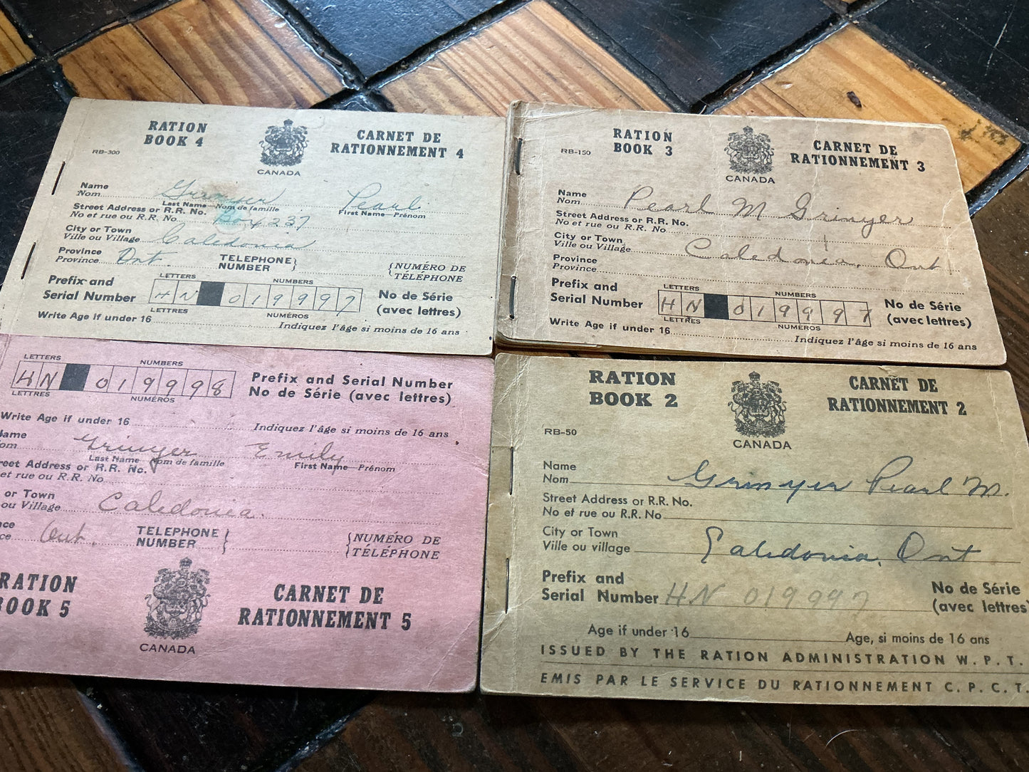 Lot of 4 War Time Ration Booklets Numbers  2,3,4,5