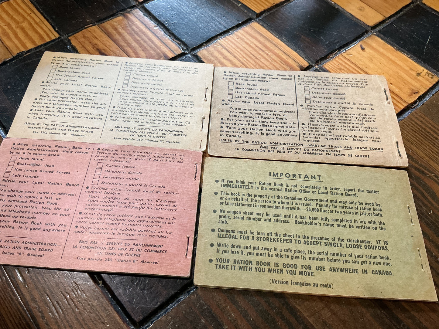 Lot of 4 War Time Ration Booklets Numbers  2,3,4,5