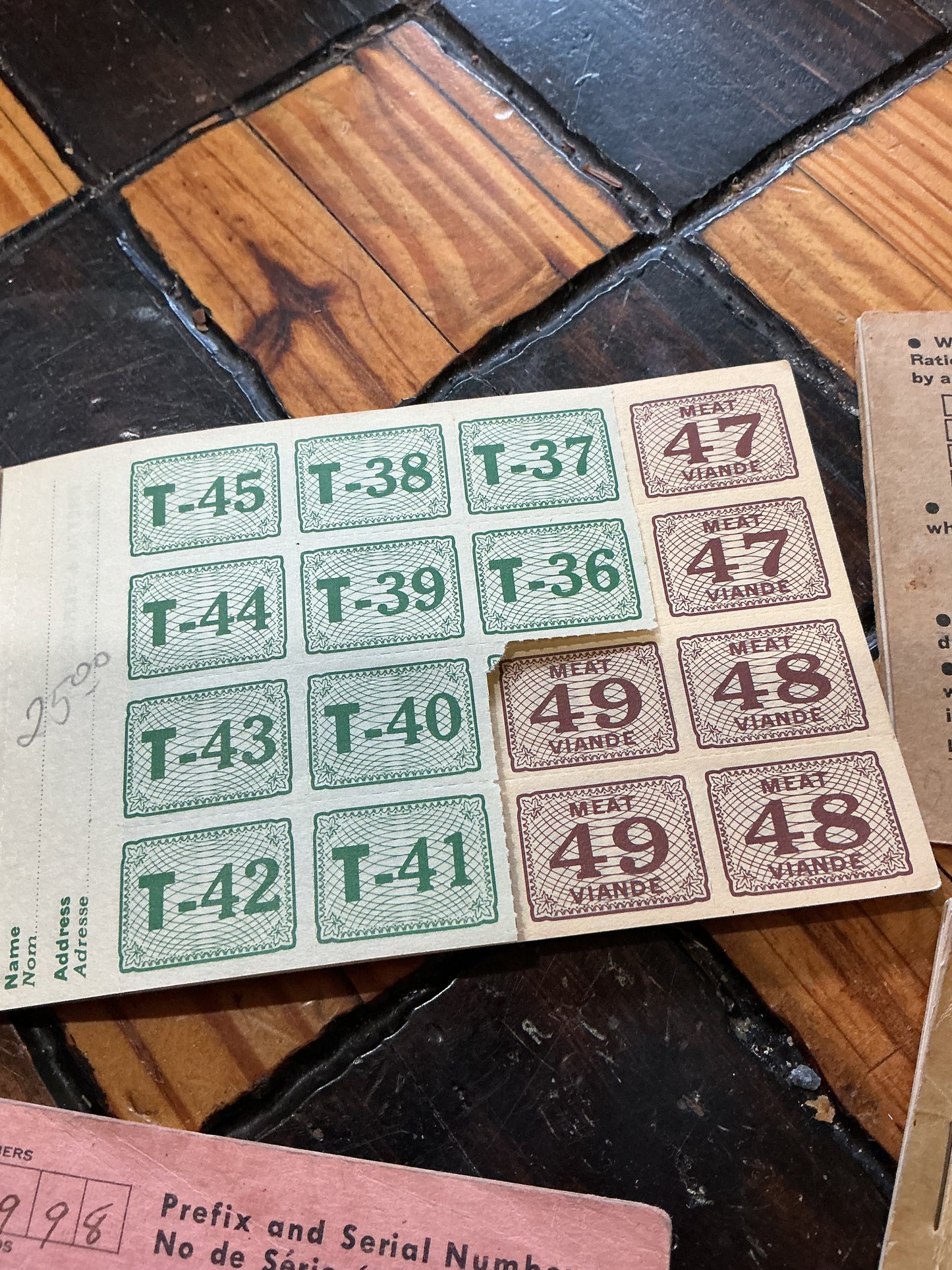 Lot of 4 War Time Ration Booklets Numbers  2,3,4,5