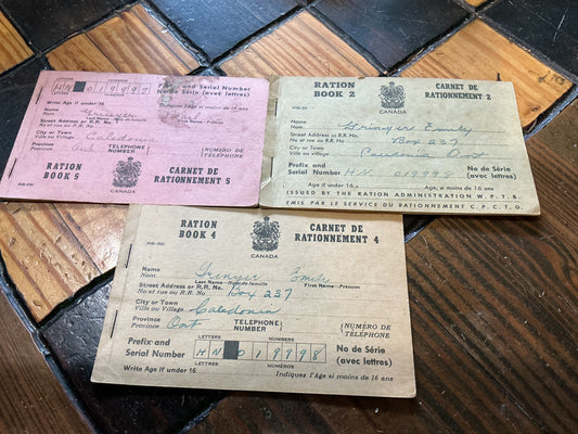 Lot of 3 War Time Ration Booklets Numbers 2,4,5