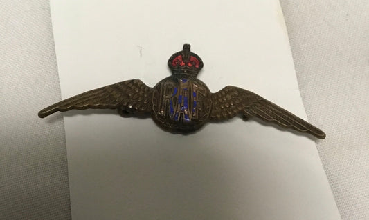 WW2 British Royal Air Force RAF Brass & Enamel Sweetheart Brooch Badge