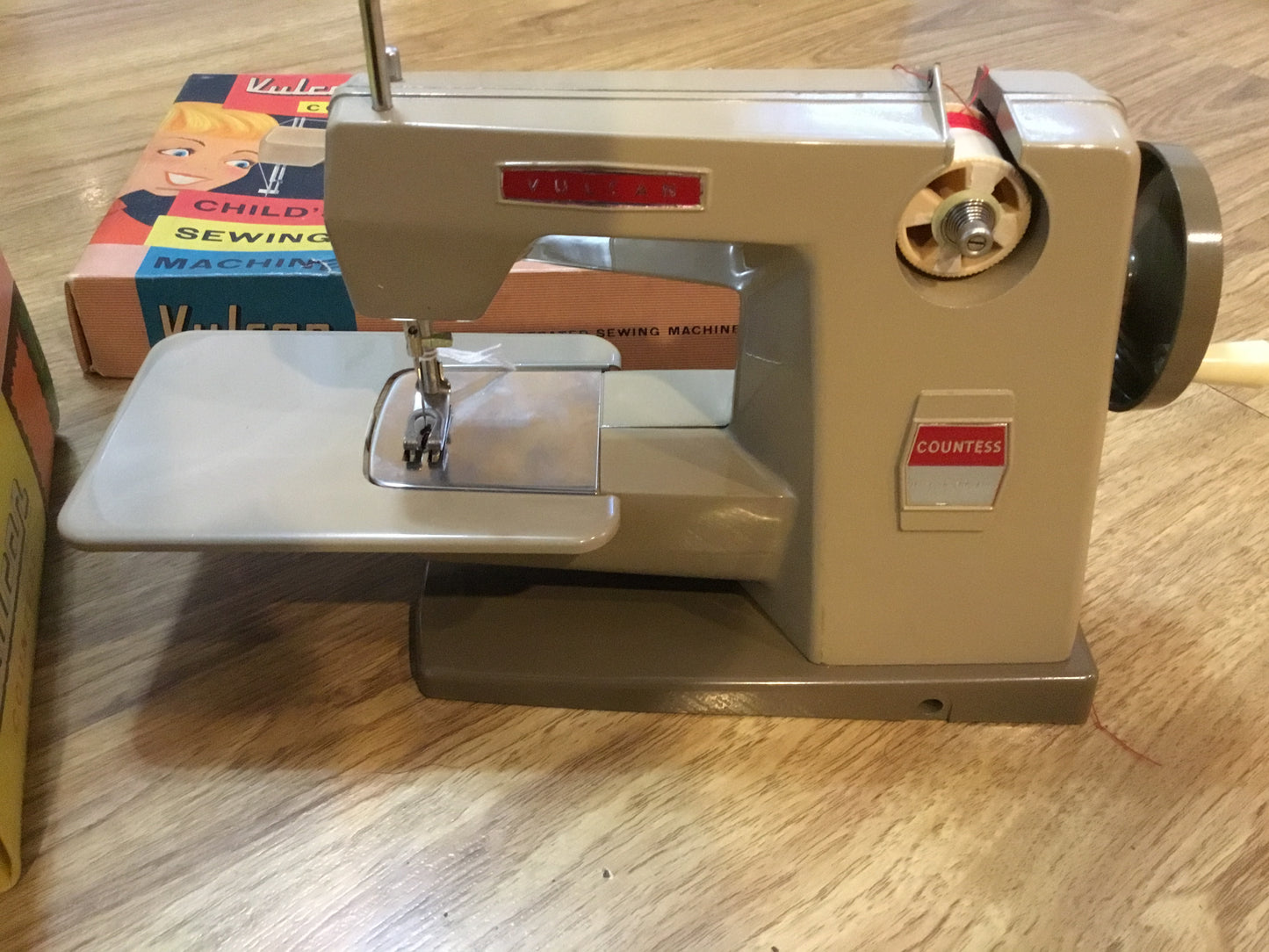 Vintage Vulcan Classic Child's  Sewing Machine, Gray