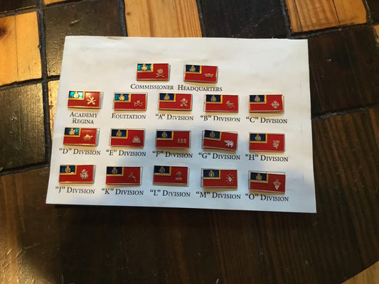 Lot of RCMP DIVISION PINS FLAGS