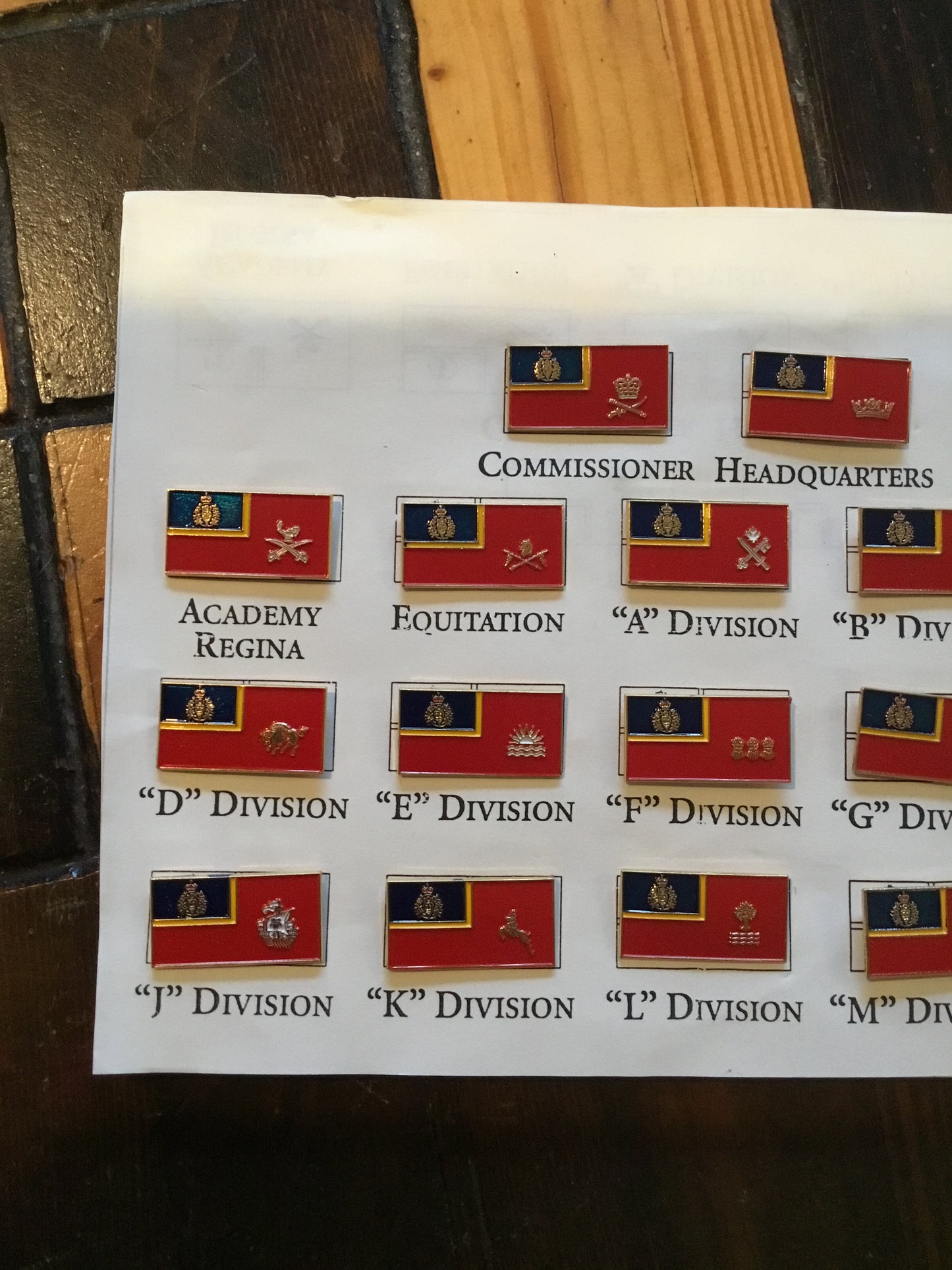 Lot of RCMP DIVISION PINS FLAGS