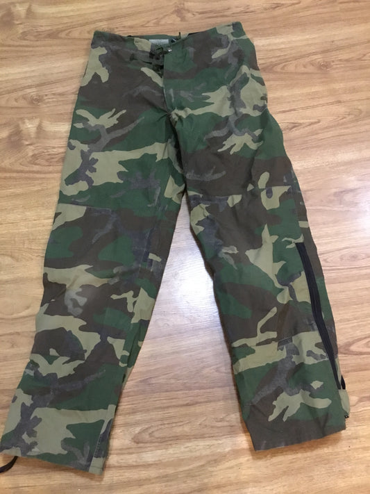 U.S. Military Woodland Pattern Wet Weather Pants  Small