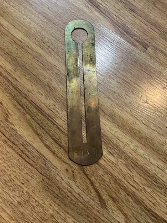 Early Brass Button Stick with Makers Stamp