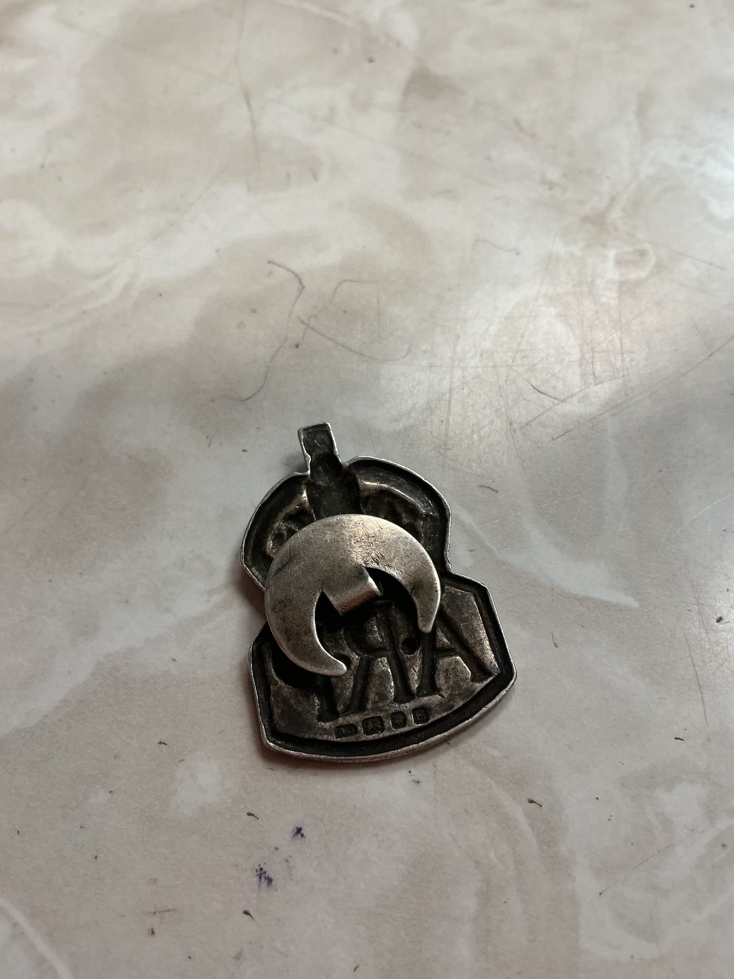 Silver War Time  Air Raid Precautions Button Pin.