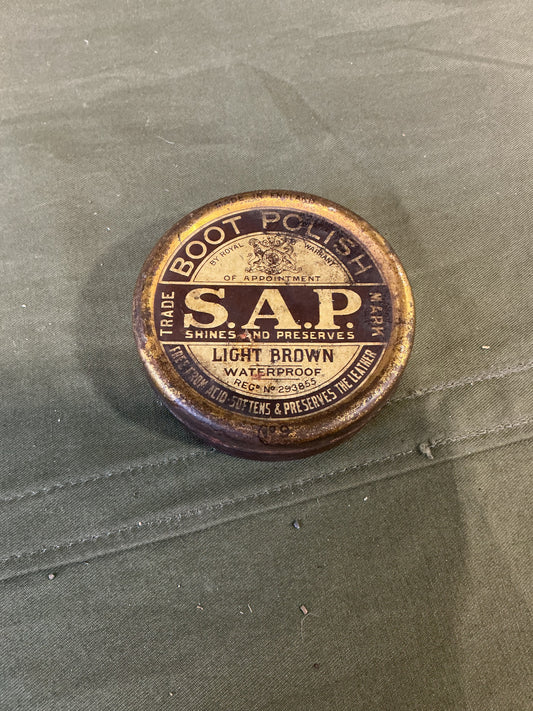 Early S.A.P. Boot Polish Tin made in London