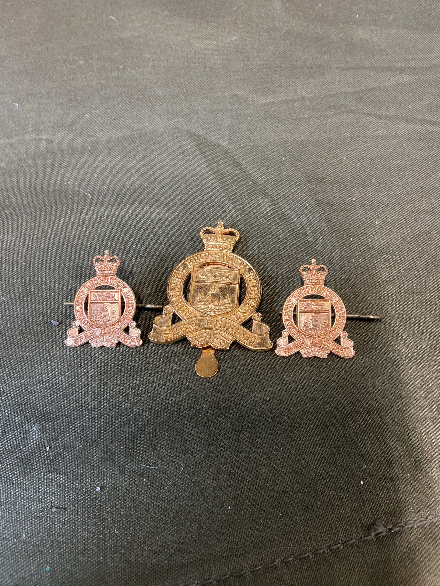 Royal New Brunswick Regiment Hat Badge and Collar Badges