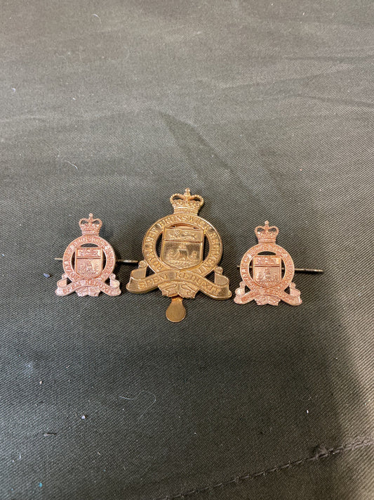 Royal New Brunswick Regiment Hat Badge and Collar Badges