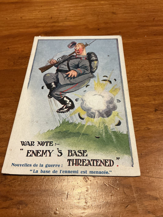 Comic postcard, German soldier, WW1