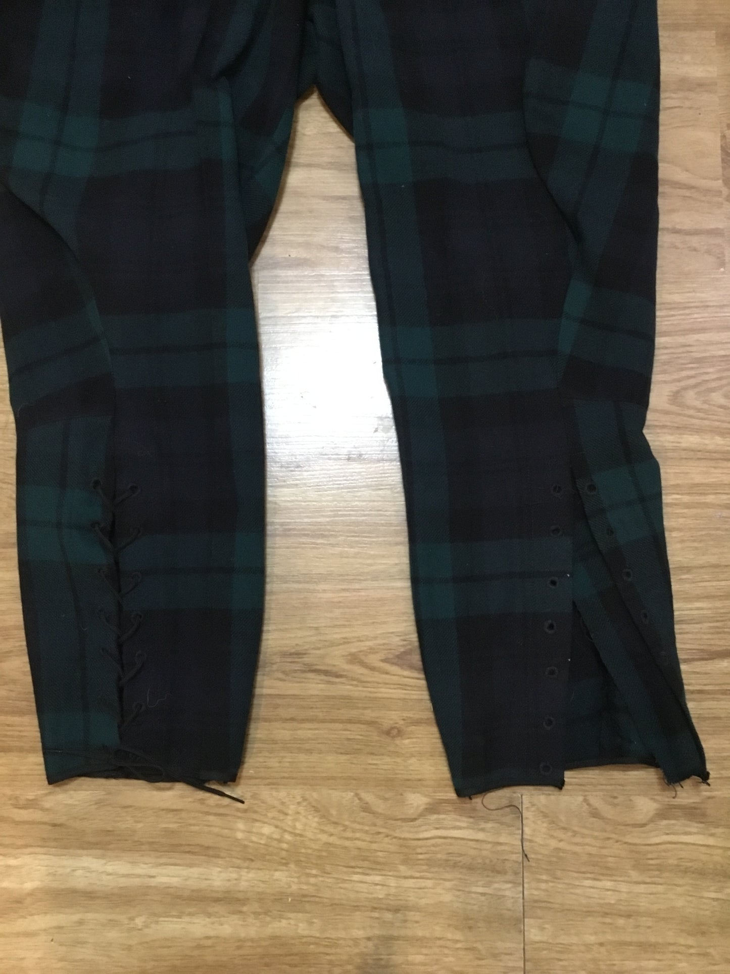 Green Tartan Pants  , Button fly