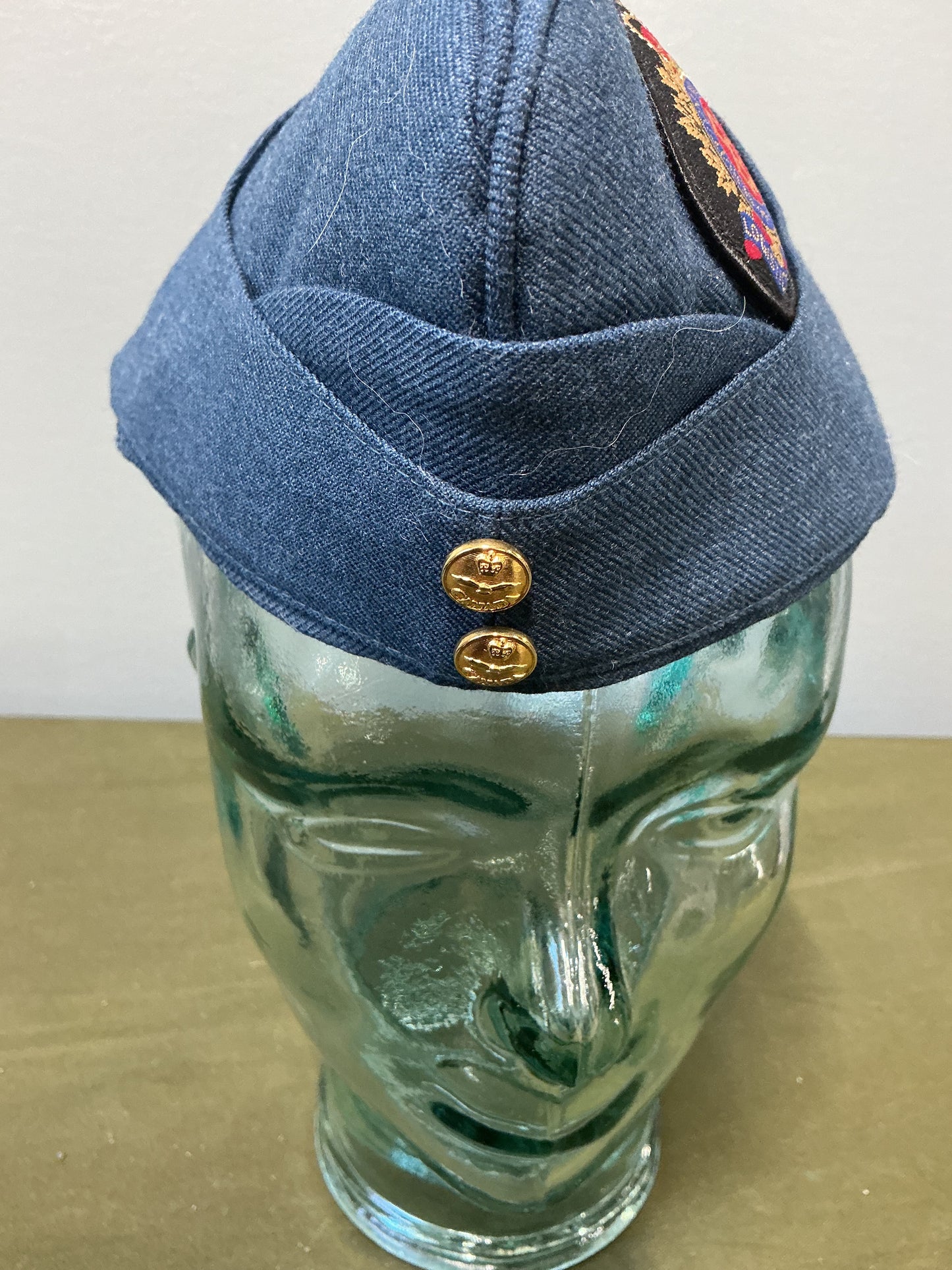 RCAF Blue Wedge Cap with Logistics Cloth insignia Badge