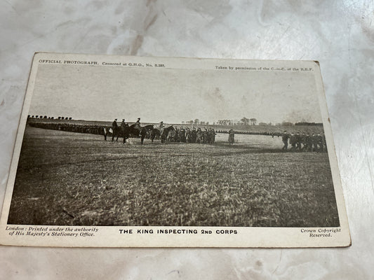 King Inspecting 2nd Corps , Official Photograph  POSTCARD