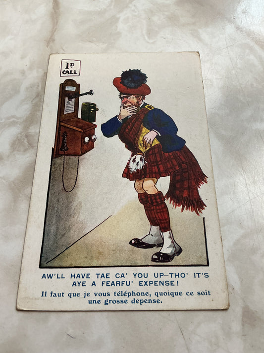 Early Comedic Scotsman Postcard