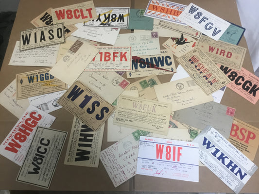 Lot of 50 1930s-40s Amateur Radio Carding Cards with Stamp