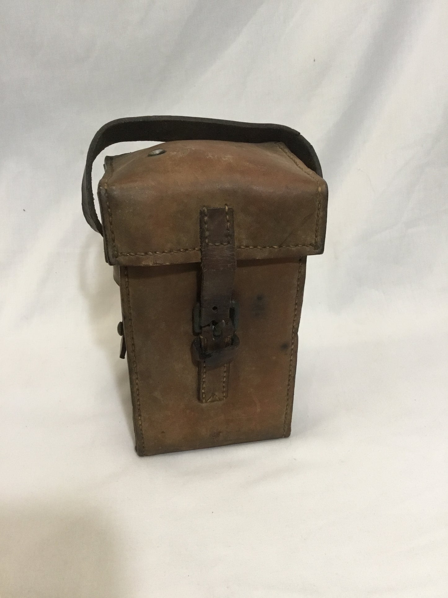 Early Leather Equipment Box with Handle