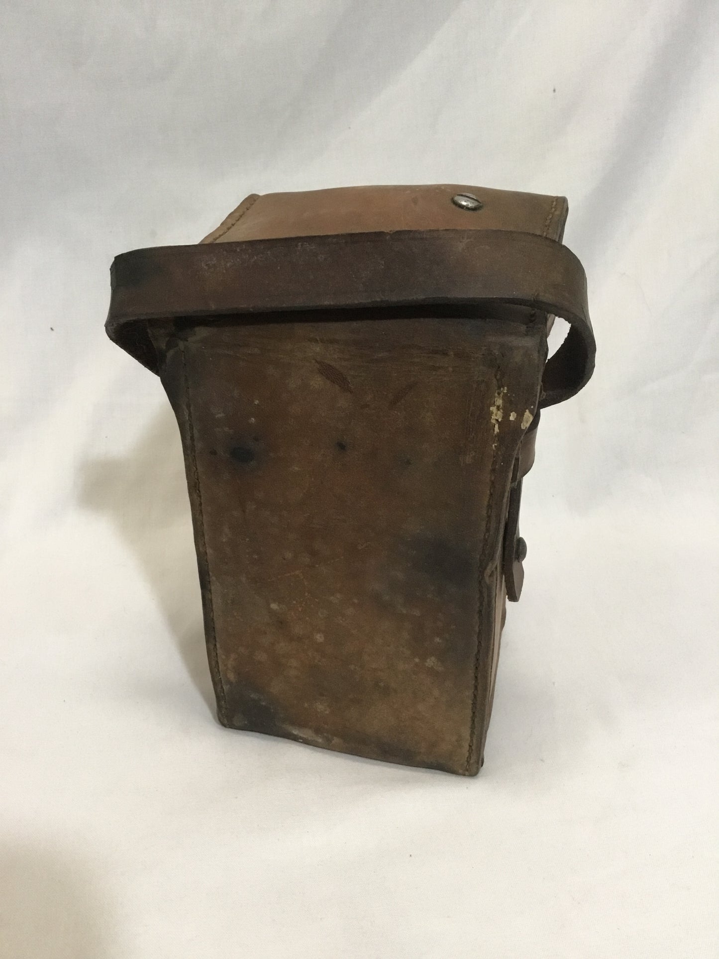 Early Leather Equipment Box with Handle