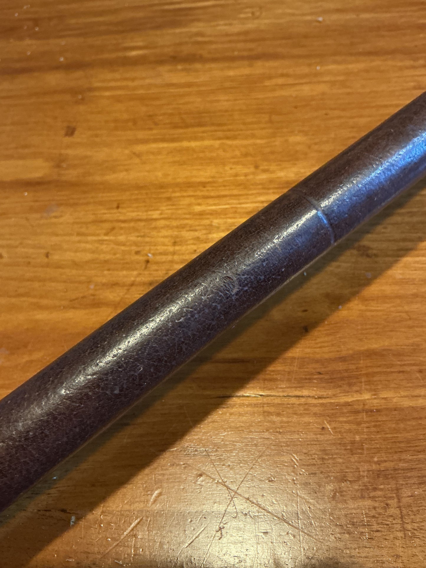 Early British/Canadian  Army Officers Leather Swagger Stick