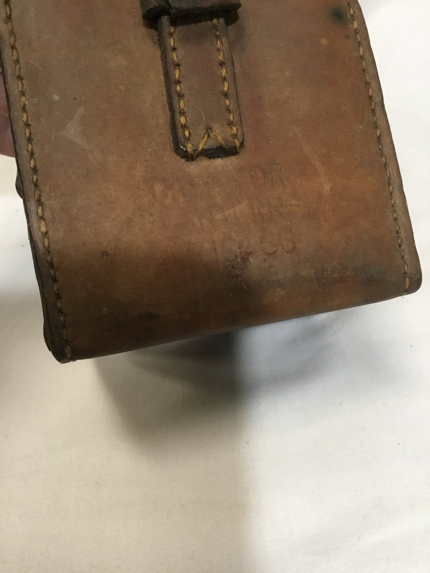 Early Leather Equipment Box with Handle