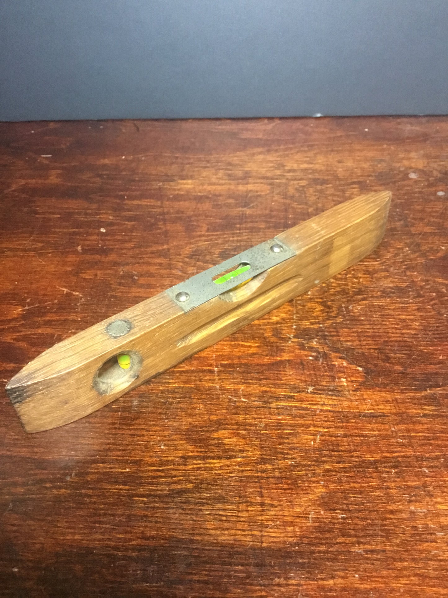 Small 8 inch Antique wooden torpedo level. , Germany