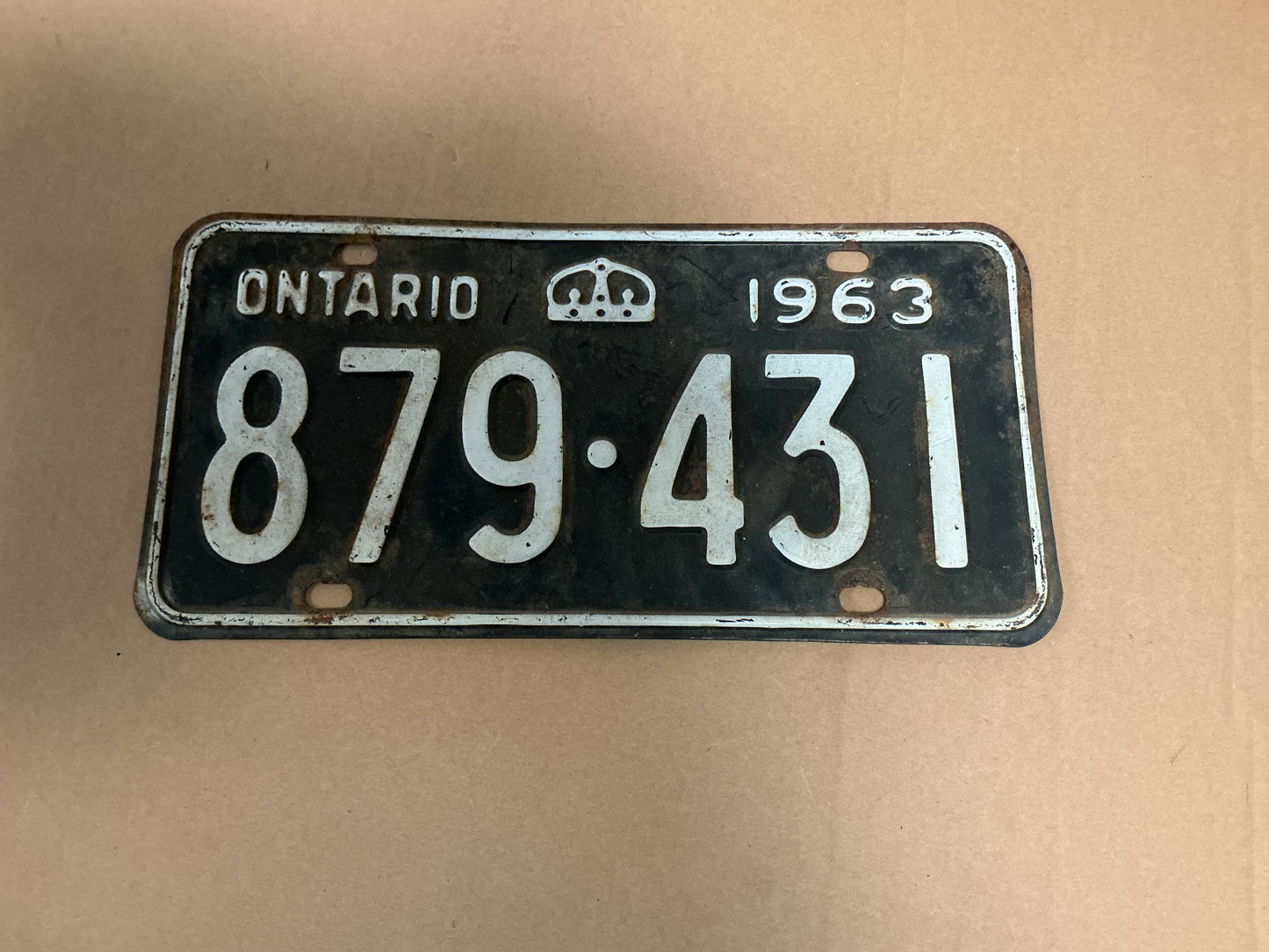1963 Ontario License Plate 879.431