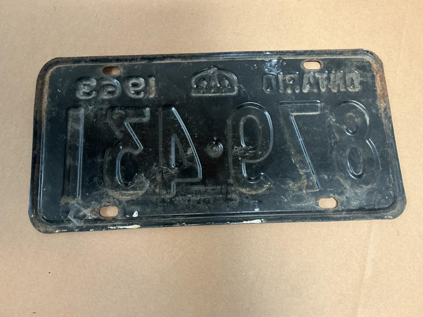 1963 Ontario License Plate 879.431