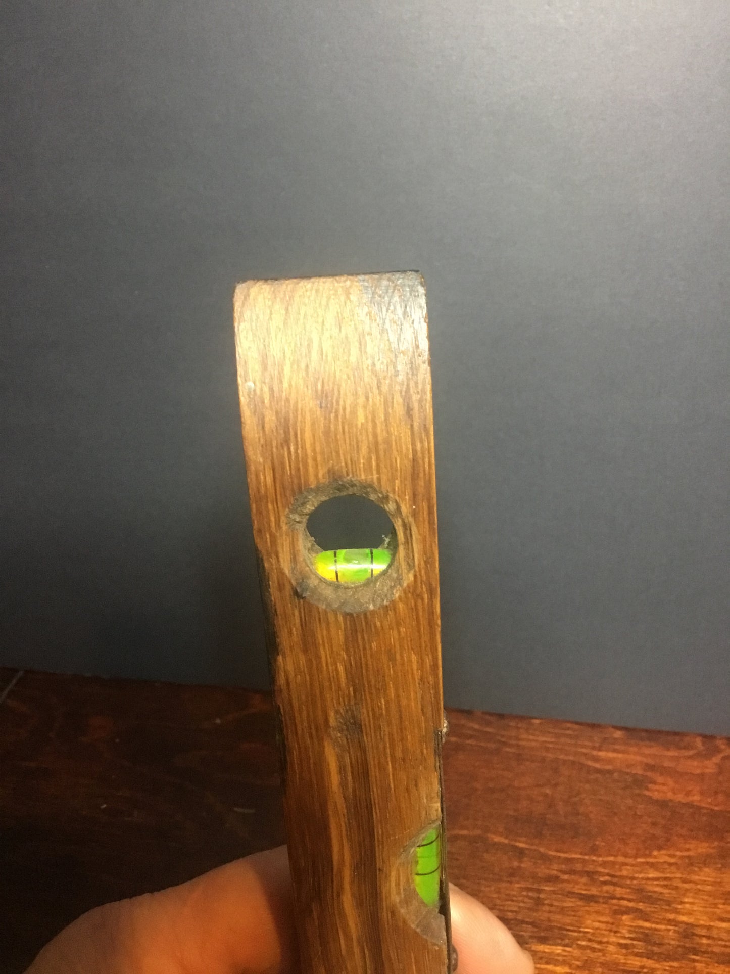 Small 8 inch Antique wooden torpedo level. , Germany