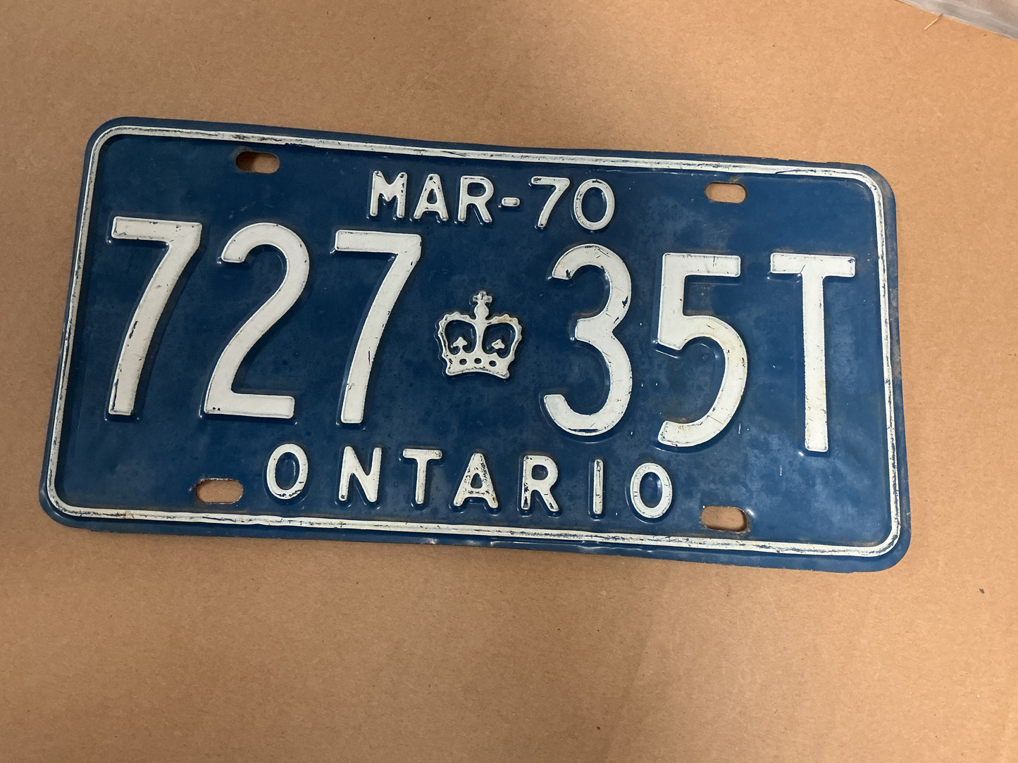 1970 Ontario License Plate 727 35T