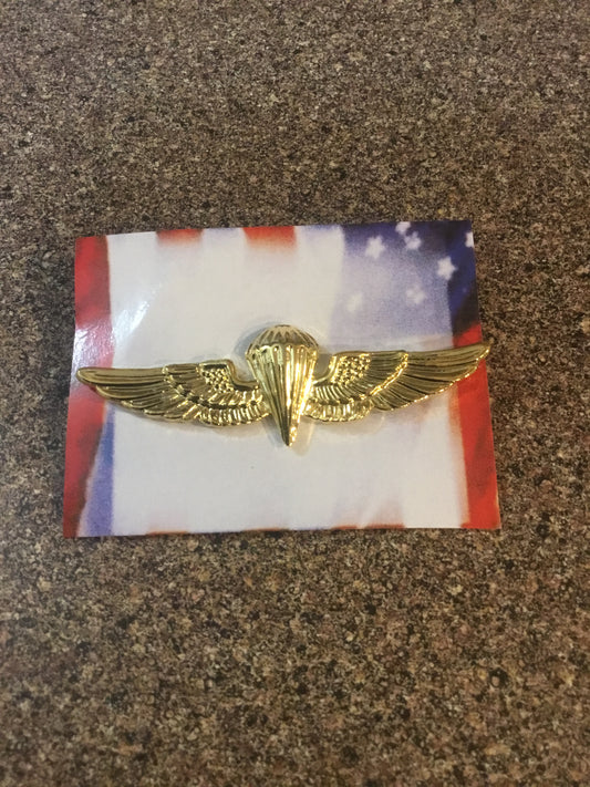 U.S. NAVY PARACHUTE PARACHUTIST LANDINGS WINGS BADGE