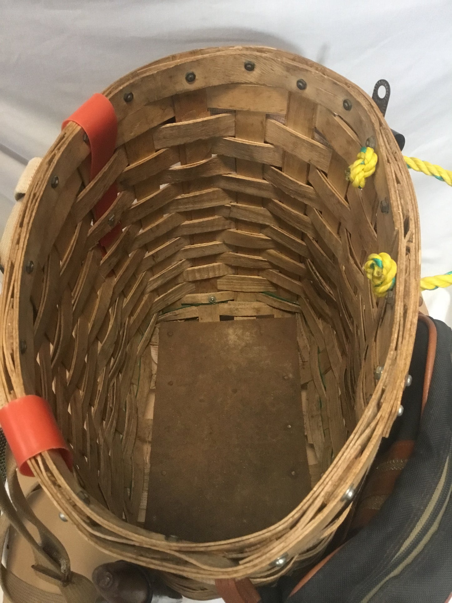 Vintage Canadian Made Trappers Basket  with carry straps