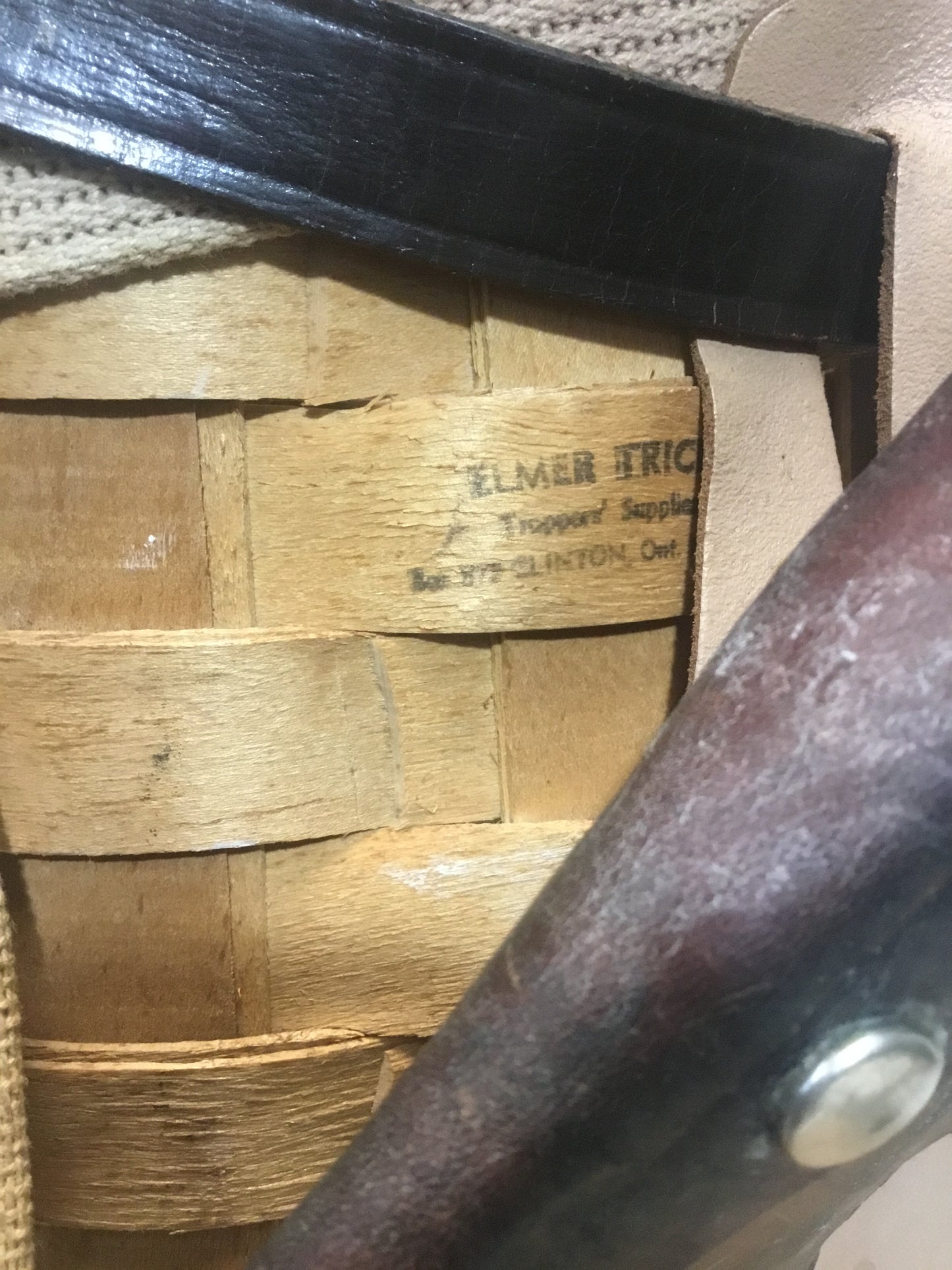 Vintage Canadian Made Trappers Basket  with carry straps