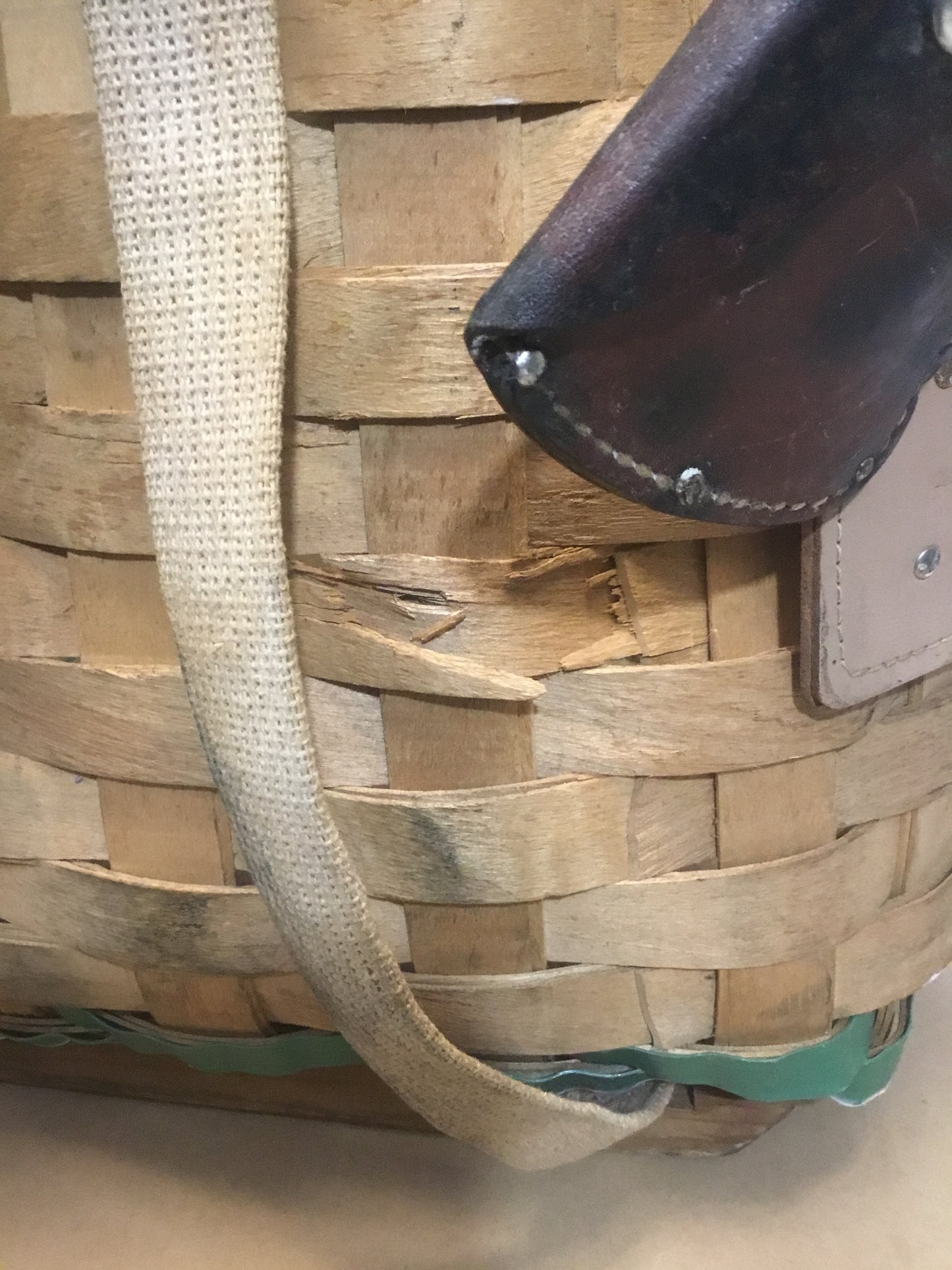 Vintage Canadian Made Trappers Basket  with carry straps