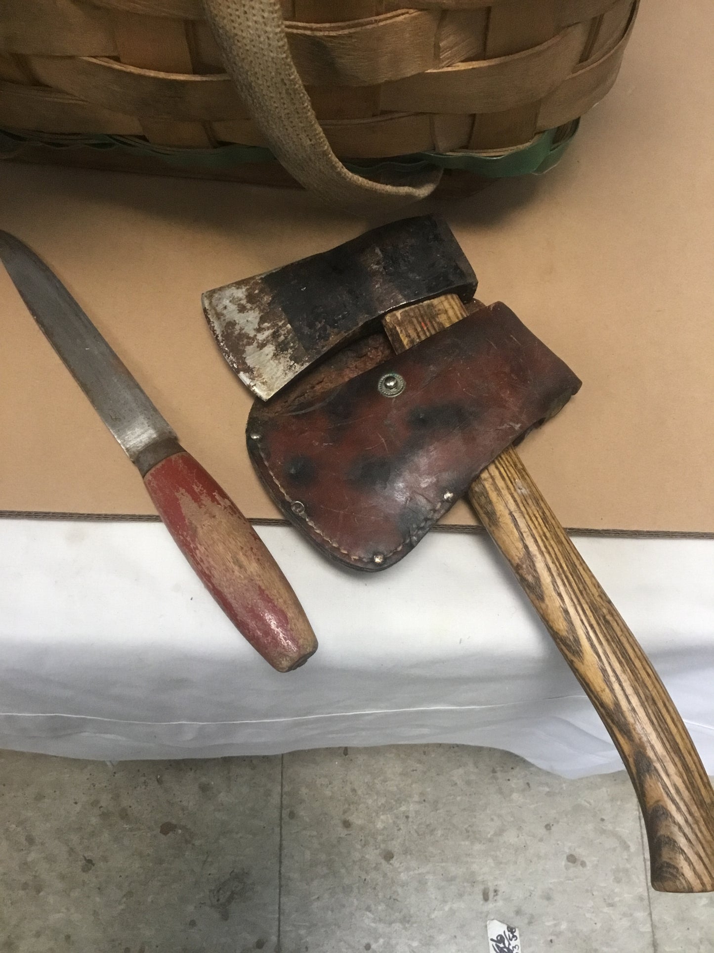 Vintage Canadian Made Trappers Basket  with carry straps