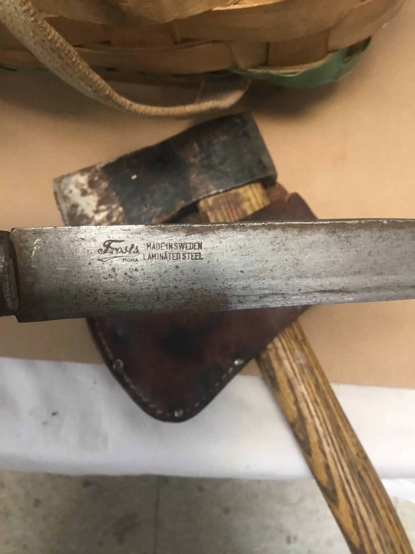 Vintage Canadian Made Trappers Basket  with carry straps