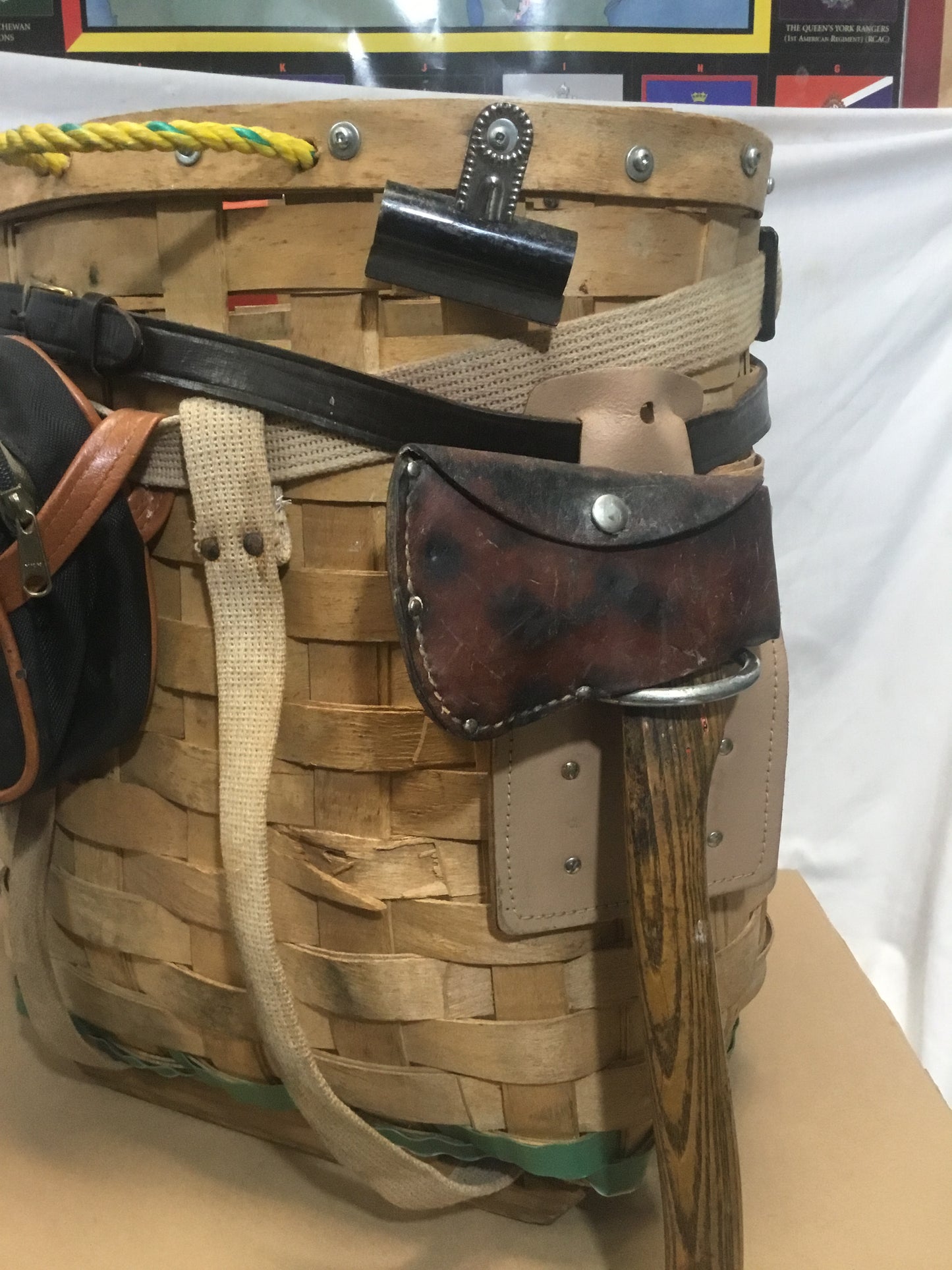 Vintage Canadian Made Trappers Basket  with carry straps