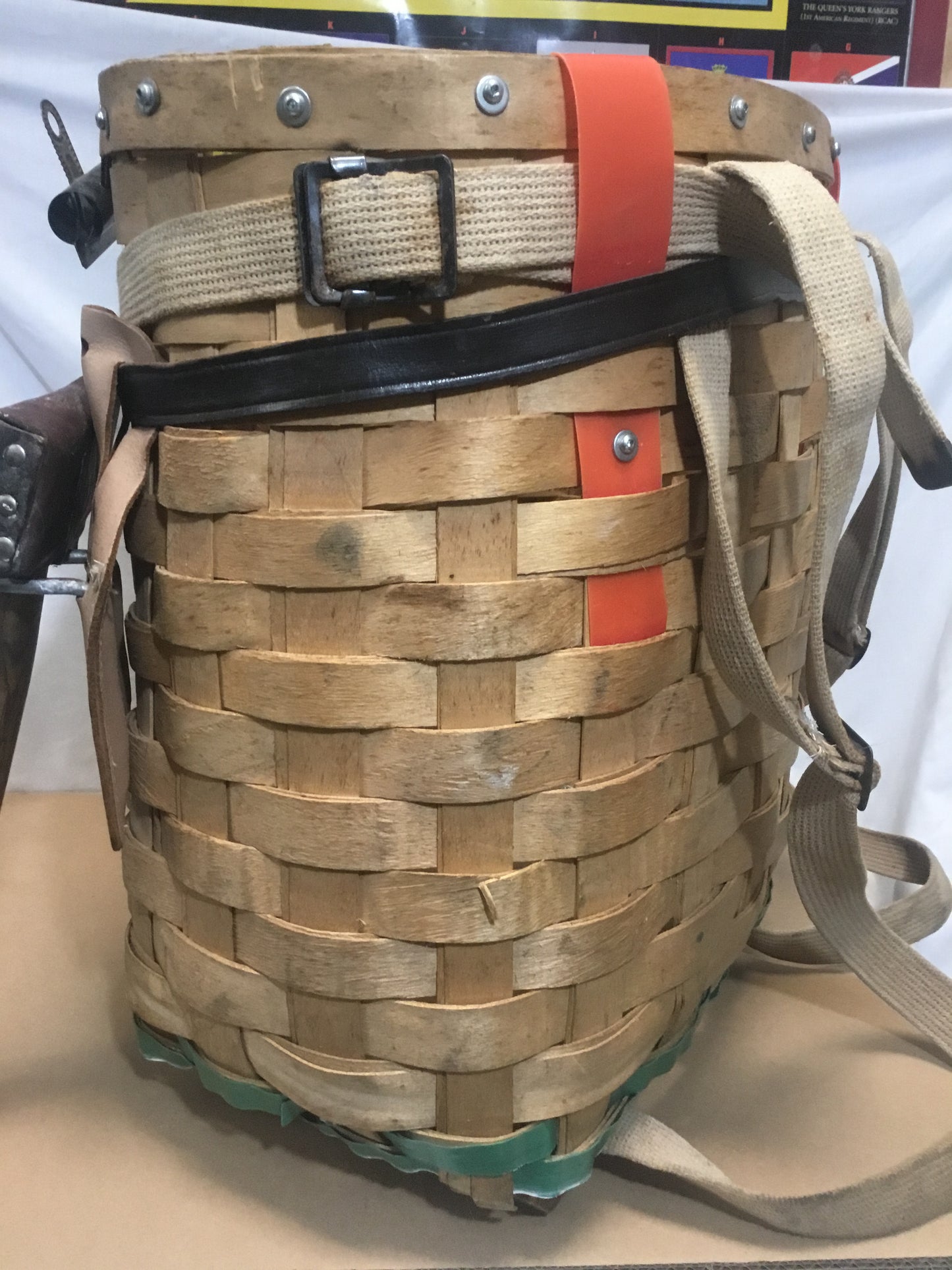 Vintage Canadian Made Trappers Basket  with carry straps