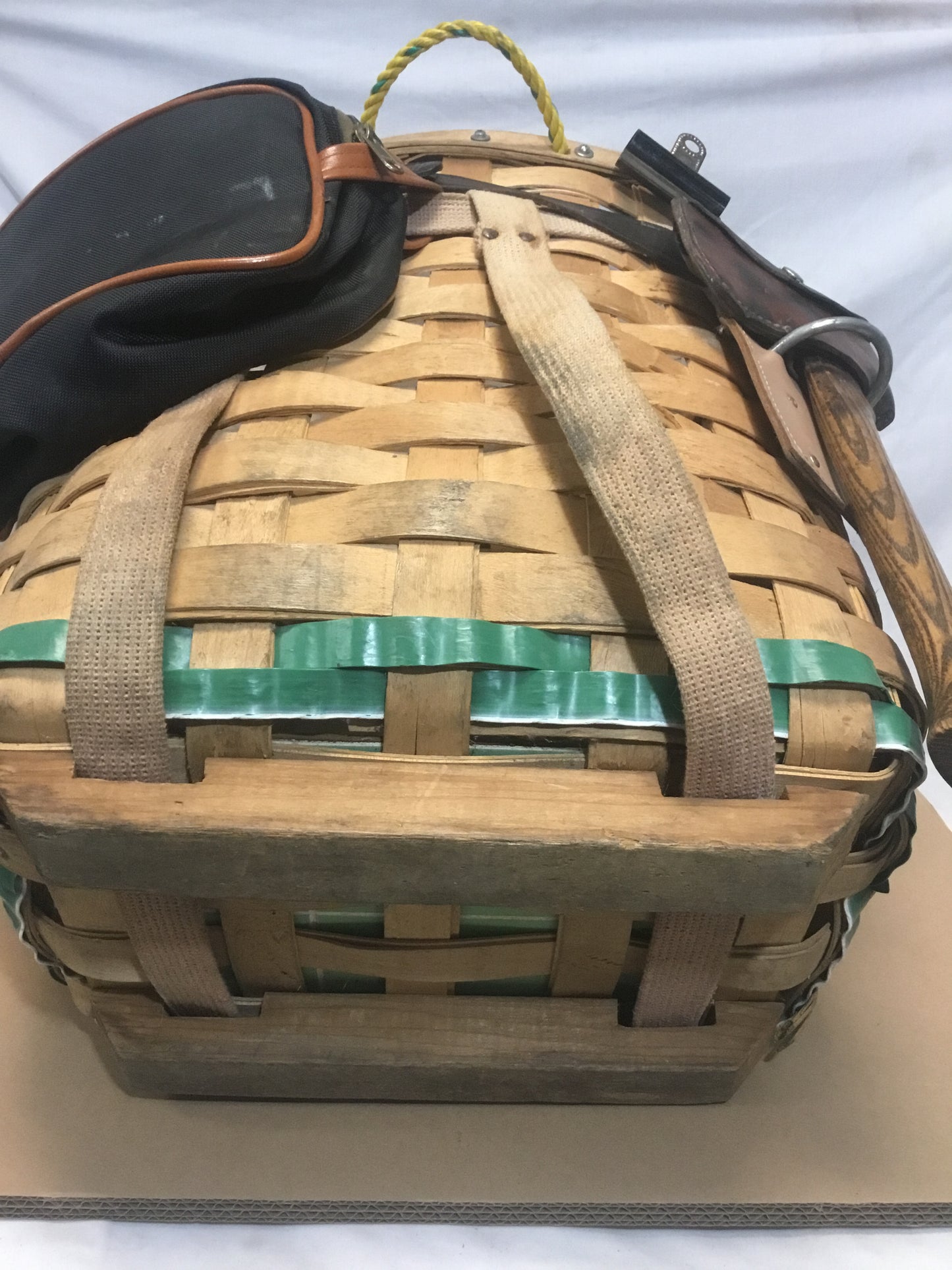 Vintage Canadian Made Trappers Basket  with carry straps