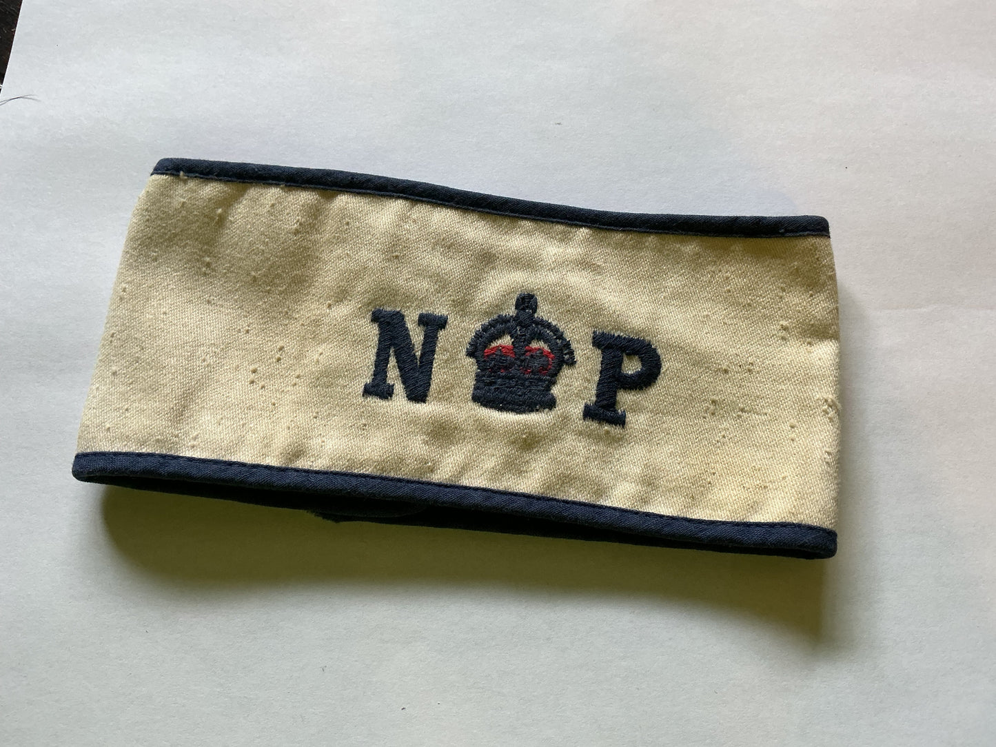 Early Navy Naval Patrol Brassard/Armband . Embroidered on linen